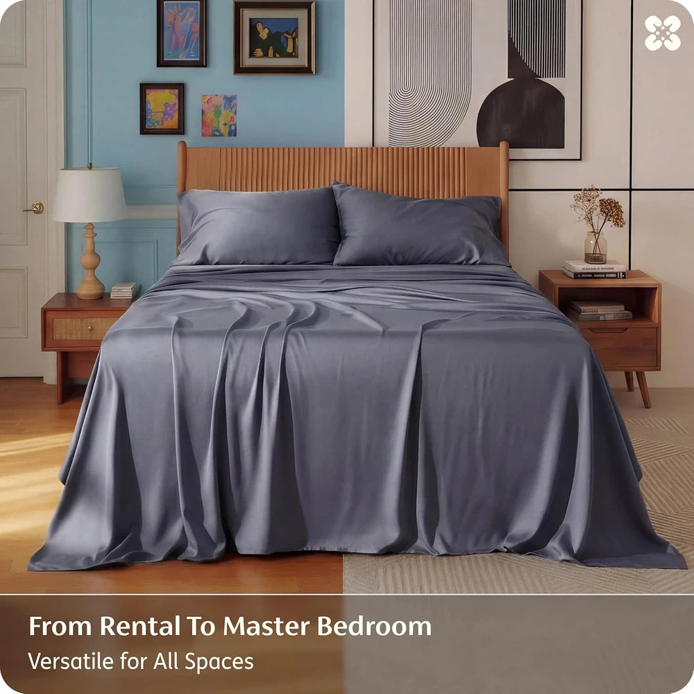 Bamboo Rayon King Sheets Dark Grey