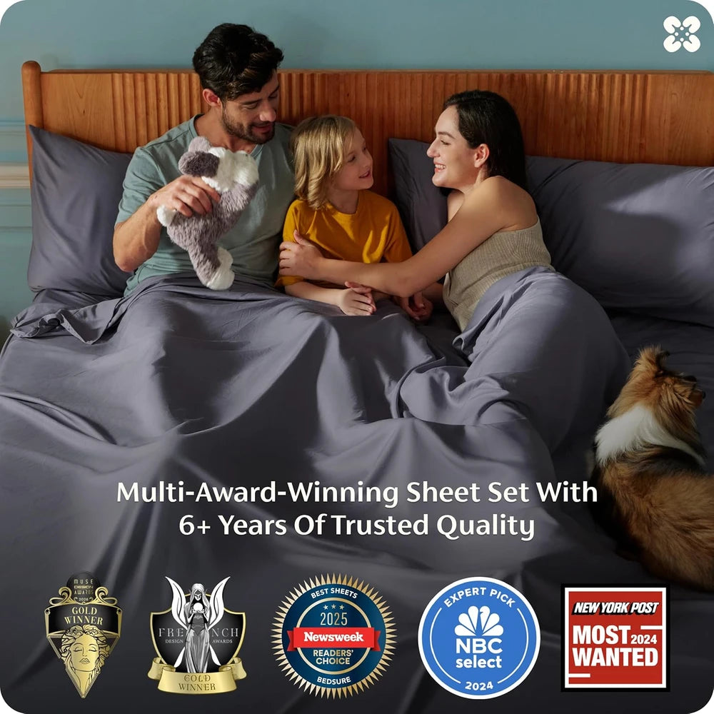 Bamboo Rayon King Sheets Dark Grey